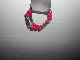Paparazzi Stretch Bracelet (New) RED/BROWN/SILVER Beads (2 Bracelets) - £3.95 GBP