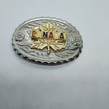 Vintage Belt Buckle Canada Maple Leaf Enamel floral rockabilly cowboy sp... - £14.97 GBP