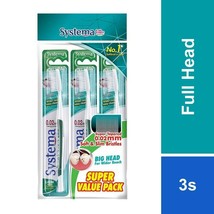 4 SET (3pc per pack) SYSTEMA Original Toothbrush Full Head Super Value Pack - £45.16 GBP