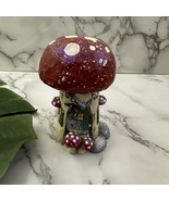 Pam Schifferl Mushroom Fairy Cottage Figurine Red Toadstool House Folk Art - $1,262.73 MXN