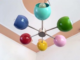 Modern Sputnik Eyeball Mold Multi-Color Eyes Ball Brass Chandelier-
show... - $233.72