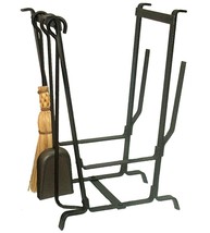 Enclume Complete Hearth Log Rack with Fireplace Tools Hammered Steel - $374.92