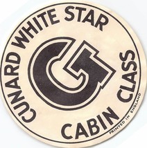 Cunard White Star Cabin Class Used DECAL-1955 R M S Mauretania - £7.66 GBP