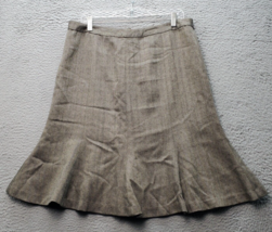 Chaps A Line Skirt Women&#39;s 12 Multi Herringbone Lined Flared Flat Front ... - $27.76