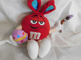 M M&#39;s Red Easter Bunny holding Carrot Plush toy  11 Inches Tall 2006 - $9.99