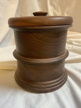 Vintage Wooden Jar With Lid ‘JD Original’ 7”x6” - £27.20 GBP