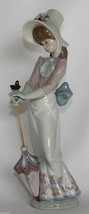 New Lladro Garden Song 7618 Collector Society Girl With Hat & Umbrella Figurine - $227.69