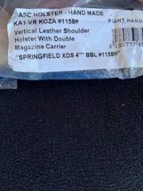 Fits Springfield XDS 4”BBL Handmade Vertical Shoulder Holster Double Mag #1158 R image 12