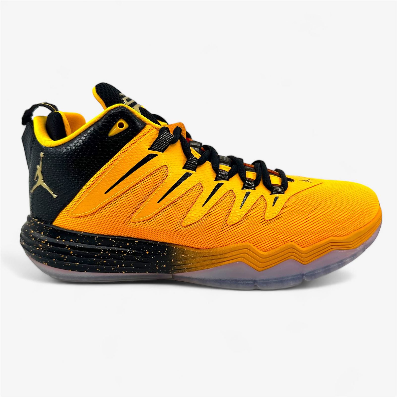 Jordan CP3.IX Black Metallic Gold Laser Orange Infrared Mens Athletic Sneaker