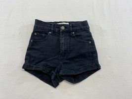 Garage Women&#39;s Black Jean Cuffed Shorts Size 00 Stretch Mid Rise Cotton ... - £6.90 GBP