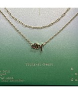 A New Day Gold Tone Layered Letter Initial Y Necklace Paperclip Heart Charm - $187.53 MXN