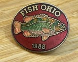 Vintage 1988 Fish Ohio Lapel Pin Pinback Hat Outdoors Fishing KG JD - £24.11 GBP