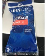 Dirt Devil U Vacuum Bags 3 Pk Upright Standard Filtration Ultra Care Vac... - £7.66 GBP