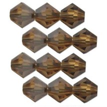 12 Satin Topaz Swarovski Crystal Bicone Beads 5301 4mm - £6.47 GBP