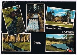 Holland Netherlands Postcard Loenen Multi View Canals Waterfall Building Lake - £1.68 GBP