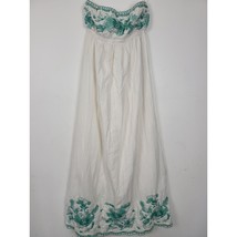 Sweet By Miss Me Strapless Maxi Dress Small Womens White Green Embroidered - £24.59 GBP