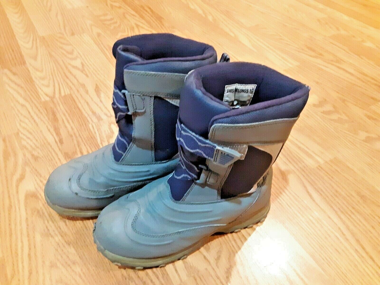 LL Bean Kids Size 6 Snow Tread Winter Boots Black Grey - $23.75
