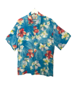 Jams World Shirt Mens M Rayon Blue Floral Hawaiian Camp Resort Puanani - $65.34