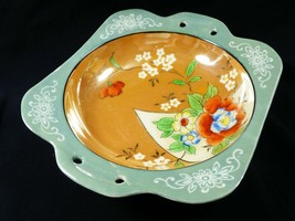 Vintage Japan Hand Painted Lusterware Iridescent Floral pattern Bowl Dish   - £29.59 GBP