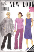 New Look 6110 Pattern Pullover Top, Pant, Skirt, Wrap or Shawl Sizes 10-... - £5.51 GBP