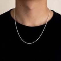 NEW Sterling Silver - ITALY 1.8mm Rope Chain Link 20&quot; Men&#39;s Necklace - $34.65