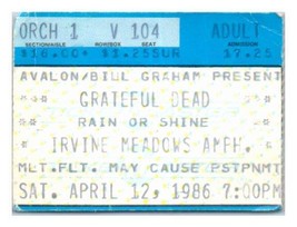 Grateful Dead Konzert Ticket Stumpf April 12 1986 Irvine California - £39.53 GBP