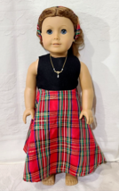 3-PC XMAS Outfit Clothes for 18&quot; Doll DRESS, HEADBAND &amp; NECKLACE Black R... - £10.89 GBP