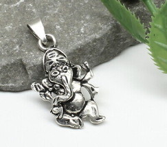 Solid Sterling Silver Pendant Lord Ganesha Embossed God - £25.90 GBP