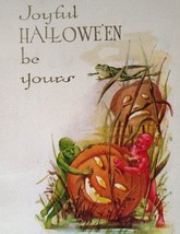 Halloween Postcard Fantasy Green Satan Red Devil JOL Frog Leaps Swamp Unused   - £123.39 GBP