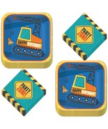 Construction Party Supplies - Happy Birthday Blue Construction Digger Pa... - £12.02 GBP