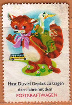 GERMANY CINDERELLA STAMP &quot; IF YOU HAVE A LOT OF LUGGAGE TO CARRY, GO WIT... - £0.87 GBP