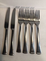 Gourmet Basics by Mikasa Contempo 6 Piece Flatware Lot Of 6 Forks Knives - £10.94 GBP
