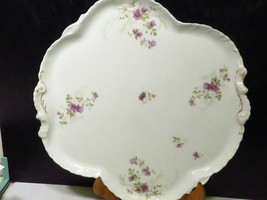 Antique W Guerin Limoges Hand Painted Delicate Purple Flowers Dresser Tr... - $64.35