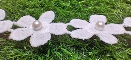 White Beaded Bridal Lace Floral Flower Fabric By The Yard Embroidery Seq... - $18.53 CAD