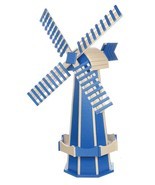 60&quot; POLY WINDMILL - Blue &amp; Ivory Working Dutch Garden Weathervane Amish ... - $658.97