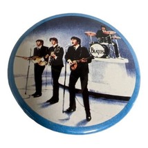 THE BEATLES PINBACK BUTTON JOHN PAUL GEORGE RINGO 3” First Issue Live Bu... - $24.30