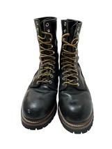 RED WING ANSI Z41 PT91 Steel Toe Logger Black Boots Men&#39;s 9 EE Wide Made... - $351.50