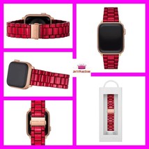 Michael Kors Red Stainless Steel Band for Apple Watch 38/40/41mm Red w/Rose Gold - £79.12 GBP