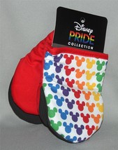 2 Mickey Mouse Pride Rainbow Rubber Dots Quilted Inside Mini Oven Mitts NWT - £18.37 GBP