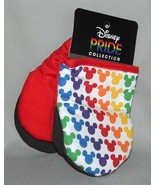2 Mickey Mouse Pride Rainbow Rubber Dots Quilted Inside Mini Oven Mitts NWT - $31.54 CAD