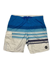 O&#39;neill Men Size 38 (Measure 36x10) Blue Striped Board Shorts Lace Up - £7.10 GBP