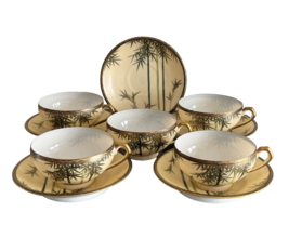 Antique Kozan Meiji Period Signed Japanese Porcelain Cups and Saucers - $297.00