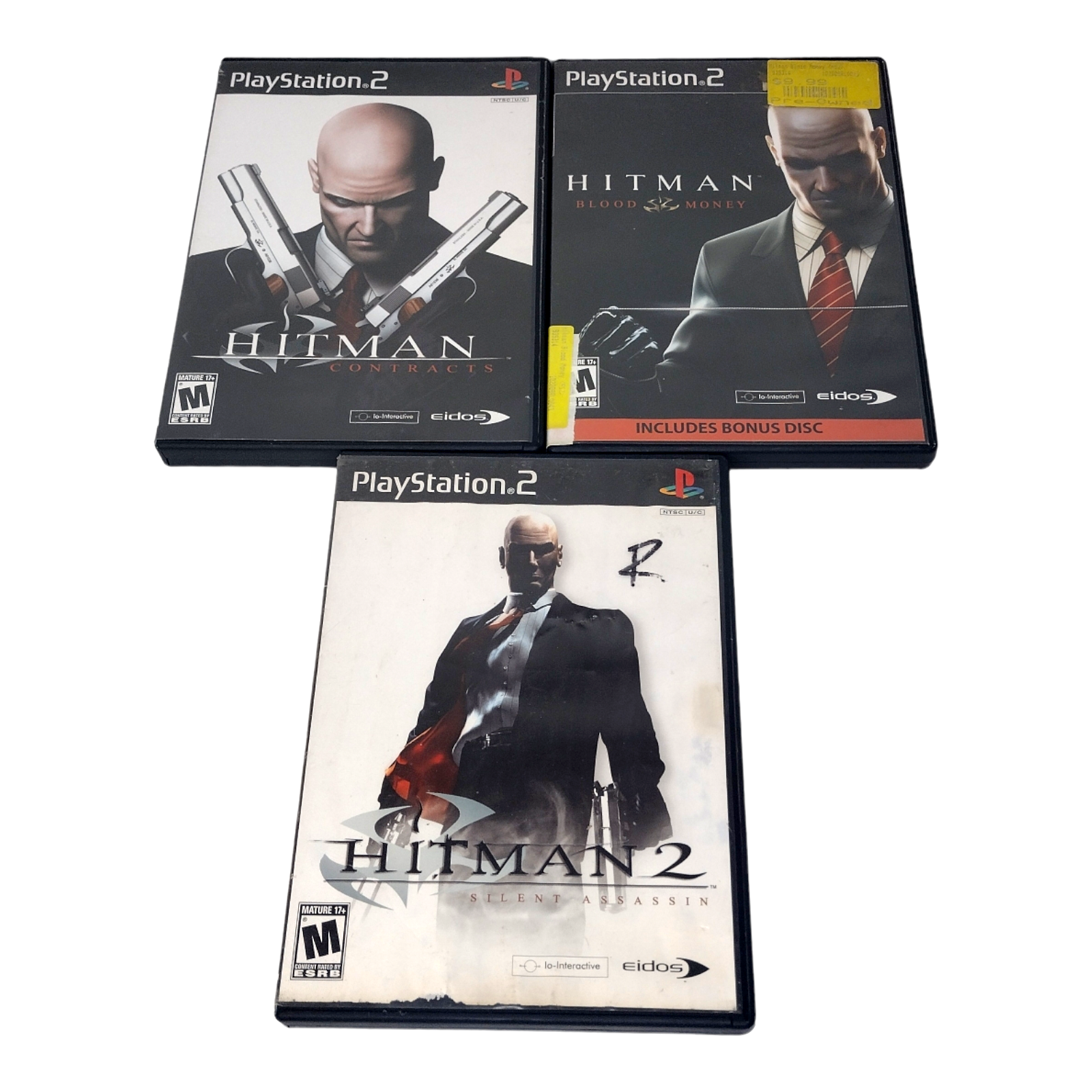 Primary image for Lot of 3 Hitman Games PlayStation 2 PS2: Contracts, Blood Money, & Hitman 2