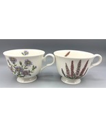 Set of 2 Portmeirion Botanic Garden Tea Cup Set Floral Footed - $15.57