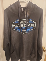 Nascar Stock Car Racing Charcoal Gray Mens Pullover Hoodie Size XL New With Tag - $65.00