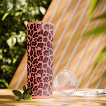 Leopard Print Skinny Tumbler, 20oz | Stylish Gifts, Reusable Straw, Anim... - $1,025.16 MXN