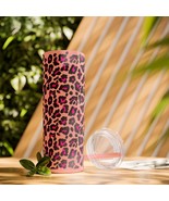 Leopard Print Skinny Tumbler, 20oz | Stylish Gifts, Reusable Straw, Anim... - $1,025.16 MXN