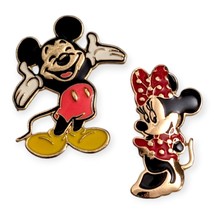Mickey Mouse and Minnie Mouse Disney Pins: Gold Happy and Shy Couple - £31.37 GBP
