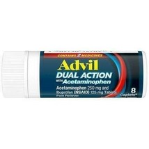 20 Bottles Advil Dual Action Coated Caplets - 8.0 ea - 160 ct Total  *02... - $16.99