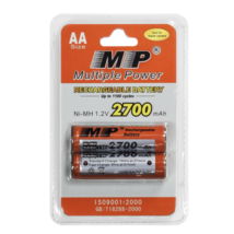 Multiple Power Rechargeable AA 1.2V MP (2 cells) 2700mAh Ni-MH EXPIRED - $8.80